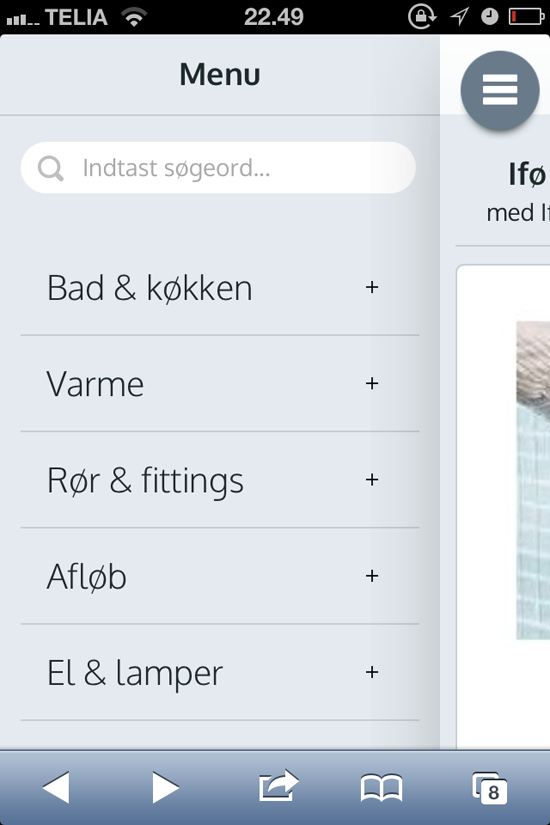 LavprisVVS.dk mobil site #1