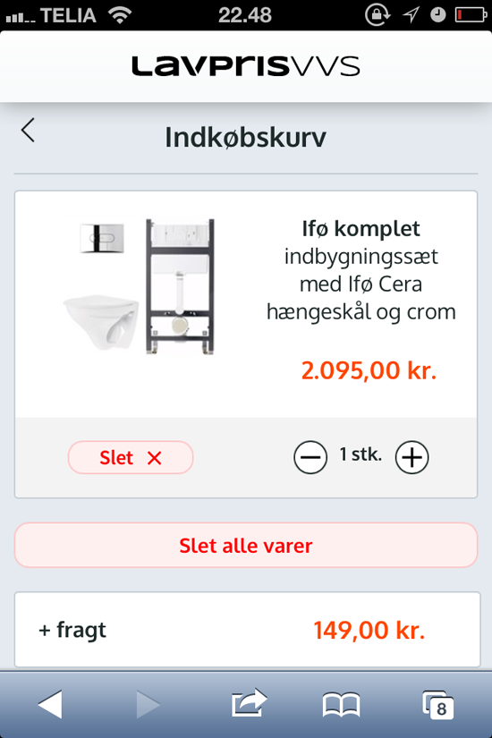 LavprisVVS.dk mobil site #1
