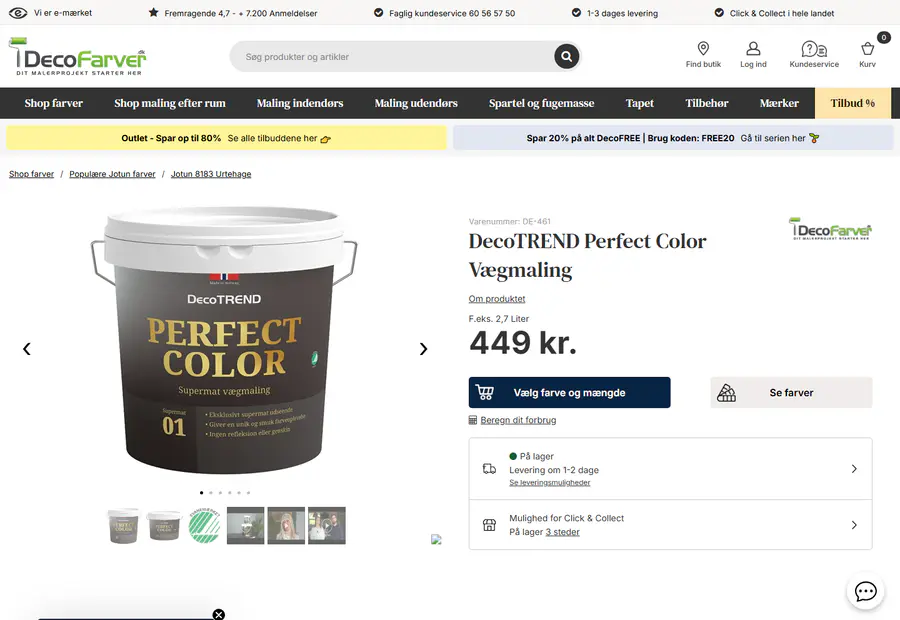Decofarver varekort