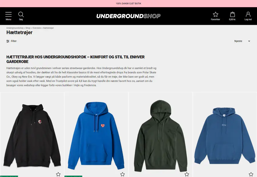 Undergroundshop vareliste